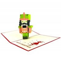 Handmade 3D Pop Up Xmas Card Merry Christmas Nut Cracker Soldier Seasonal Greetings